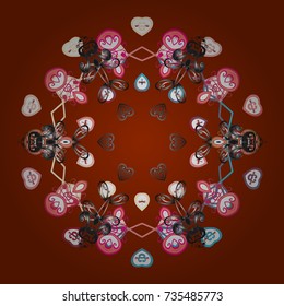 Christmas Snowflakes Background. Pattern of snowflakes. Vector illustration. Vector christmas abstract colorful background with cute snowflake. Cute Pattern.