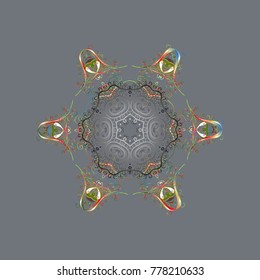 Christmas Snowflakes Background. Pattern of snowflakes. Vector illustration. Vector christmas abstract colorful background with cute snowflake. Cute Pattern.