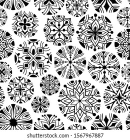 Christmas Snowflakes background, seamless pattern