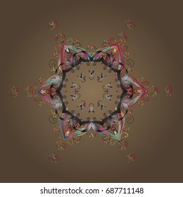 Christmas Snowflakes Background. Vector christmas abstract colorful background with cute snowflake. Pattern of snowflakes. Vector illustration. Cute Pattern.