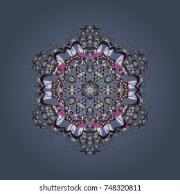 Christmas Snowflakes Background. Vector christmas abstract colorful background with cute snowflake. 
