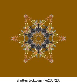 Christmas Snowflakes Background. Vector christmas abstract colorful background with cute snowflake. Vector illustration. Cute Pattern. Pattern of snowflakes.