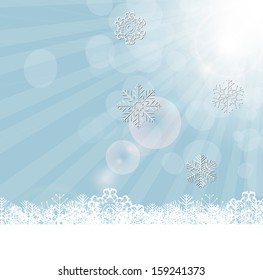 Christmas snowflakes background vector illustration 