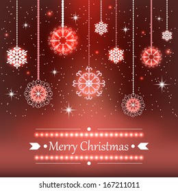 Christmas snowflakes background. Vector illustration Eps 10. Greeting card or invitation.