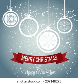 Christmas Snowflakes Background Vector Illustration 