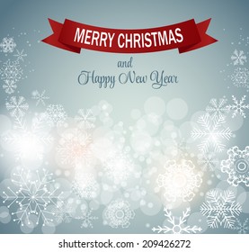 Christmas Snowflakes Background Vector Illustration 