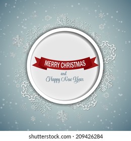 Christmas Snowflakes Background Vector Illustration 
