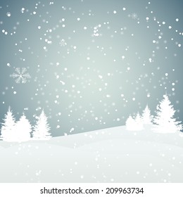 Christmas Snowflakes Background Vector Illustration 