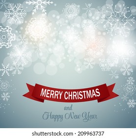 Christmas Snowflakes Background Vector Illustration 