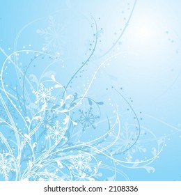 Christmas, snowflakes background, vector illustration