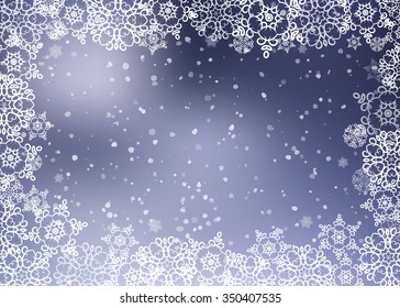 Christmas snowflakes background. Vector illustration.