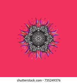 Christmas Snowflakes Background. Vector illustration. Pattern of snowflakes. Cute Pattern. Vector christmas abstract colorful background with cute snowflake.