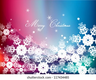 Christmas snowflakes background, wave pattern and snow. Vector eps10 abstract illustration