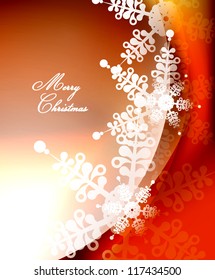 Christmas snowflakes background, wave pattern and snow. Vector eps10 abstract illustration