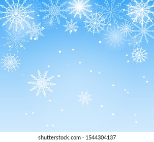 Christmas snowflakes background. Winter blue background. Vector Illustration.