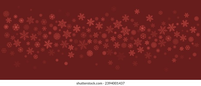 Christmas snowflakes background. Winter snow border blue decoration, greeting card. Noel subtle frame backdrop. Vector illustration