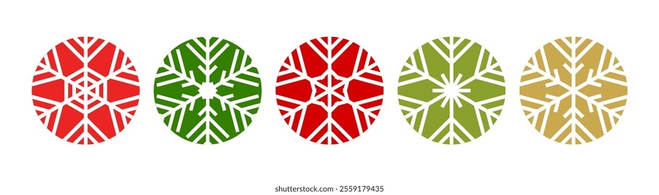 Christmas snowflakes balls colorful decorative elements for design. Vector illustration.