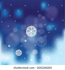 Weihnachtsschneeflocken blauer Hintergrund, Vektorgrafik.