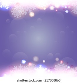 Christmas snowflakes blurred  background.  Vector illustration.