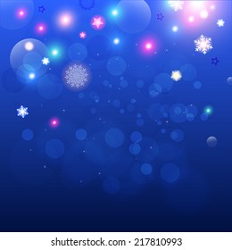 Christmas snowflakes blurred  background.  Vector illustration.