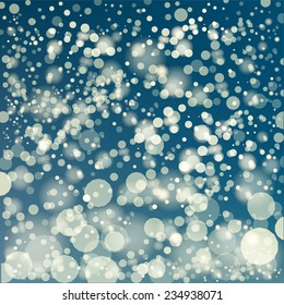 Christmas snowflakes blurred background. Vector illustration. art blue