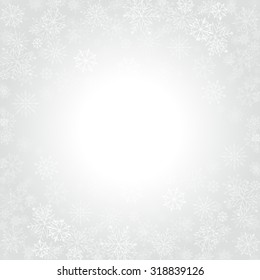 Christmas snowflakes and celebration light vector background for design greeting card or invitation.