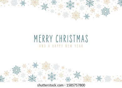 Christmas snowflakes elements ornaments decoration greeting card on isolated white background