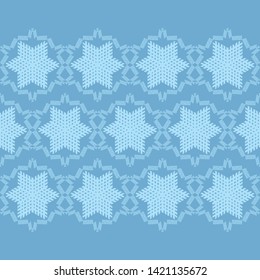 Christmas snowflakes. Ethnic boho seamless pattern. Lace. Embroidery on fabric. Patchwork texture. Weaving. Traditional ornament. Tribal pattern. Folk motif. Can be used for wallpaper, textile.