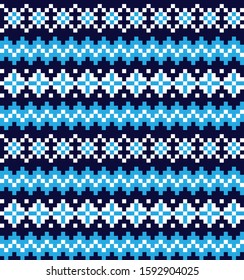 Christmas Snowflakes Fair Isle Seamless Pattern for website resources, graphics, print designs, fashion textiles, knitwear and etc.