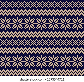 Christmas Snowflakes Fair Isle Seamless Pattern for website resources, graphics, print designs, fashion textiles, knitwear and etc.