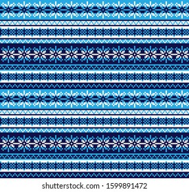 Christmas Snowflakes Fair Isle Seamless Pattern 