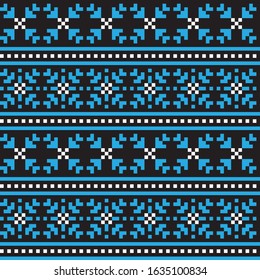 Christmas Snowflakes Fair Isle Seamless Pattern for website resources, graphics, print designs, fashion textiles, knitwear and etc.