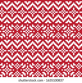 Christmas Snowflakes Fair Isle Seamless Pattern for website resources, graphics, print designs, fashion textiles, knitwear and etc.
