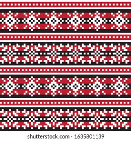 Christmas Snowflakes Fair Isle Seamless Pattern for website resources, graphics, print designs, fashion textiles, knitwear and etc.