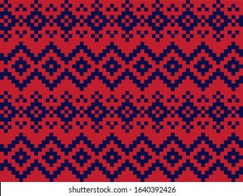 Christmas Snowflakes Fair Isle Seamless Pattern for website resources, graphics, print designs, fashion textiles, knitwear and etc.