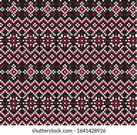 Christmas Snowflakes Fair Isle Seamless Pattern for website resources, graphics, print designs, fashion textiles, knitwear and etc.