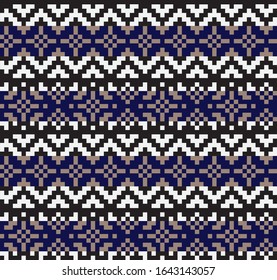 Christmas Snowflakes Fair Isle Seamless Pattern for website resources, graphics, print designs, fashion textiles, knitwear and etc.