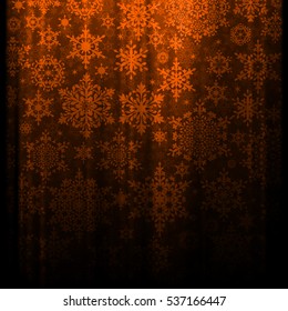 Christmas snowflakes falling down into darkness. EPS 10 vector file included