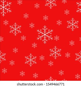 Christmas Snowflakes. Falling Snow. Seamless Vector Pattern. Christmas Sketch Texture. Winter Holiday. Christmas Textiles, Wrapping Paper, Background Design.