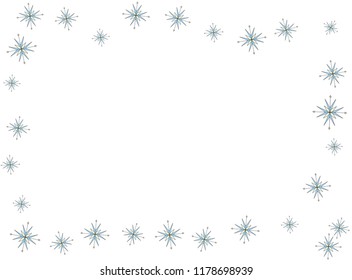 Christmas snowflakes frame.