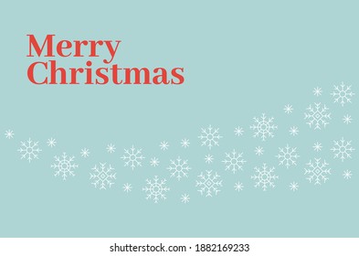 Christmas snowflakes frame or border. Winter silver snow background, minimal decoration on white, greeting card. New Year Holidays backdrop. Flake Vector illustration
