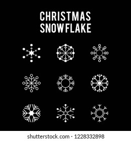Christmas snowflakes icon set vector
