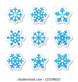 Christmas snowflakes icons set