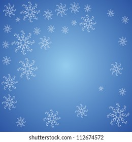 Christmas snowflakes on a blue background, vector