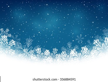 Christmas snowflakes on blue background