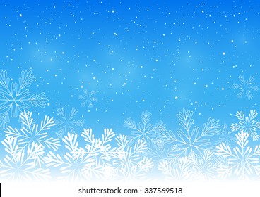 Christmas snowflakes on blue background