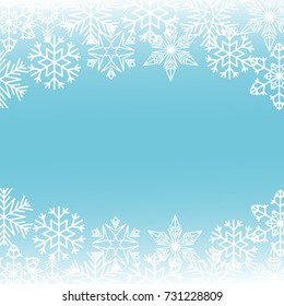 Christmas snowflakes on a blue background. Vector illustration.