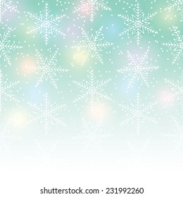 Christmas snowflakes on colorful background. Vector illustration. 