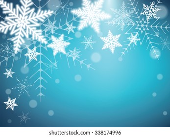 Christmas snowflakes on a colorful background. Vector illustration.