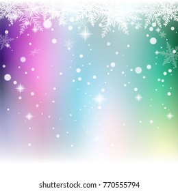 Christmas snowflakes on colorful background. Vector illustration.